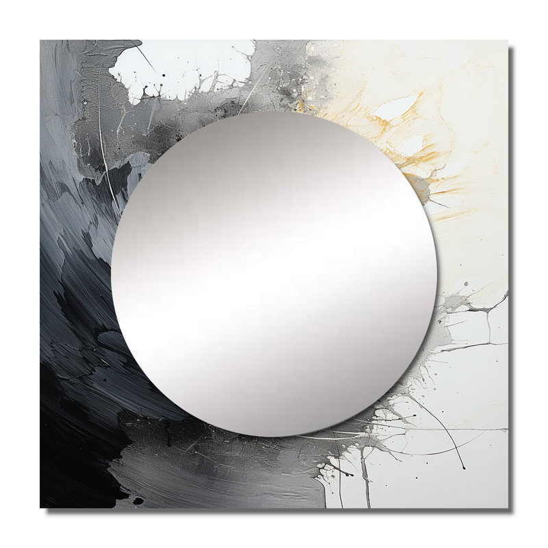Gaspara - Miroir carré abstrait mural pour chambre à coucher, 23 po x 23 po