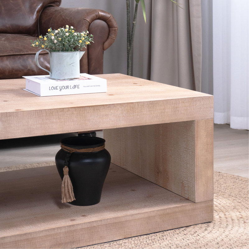 Table basse rustique, table basse en bois, table basse maison de campagne, mobilier rustique moderne, table basse avec tablette