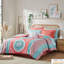 Édredon simple avec draps - thème médaillon corail, taies décoratives brodées, ensemble d'édredon imprimé à motif d'édredon, broderie, touche élégante pour la chambre à coucher