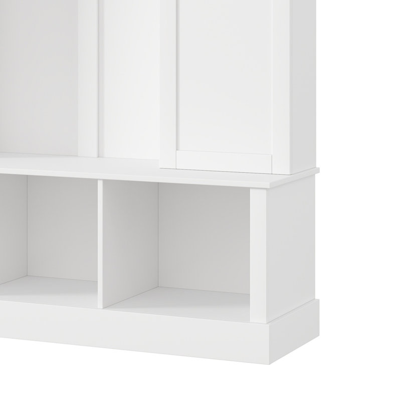Arbre d'entrée moderne tout-en-un avec tablettes réglables, Blanc