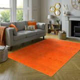 Geometric Area Rug in Orange