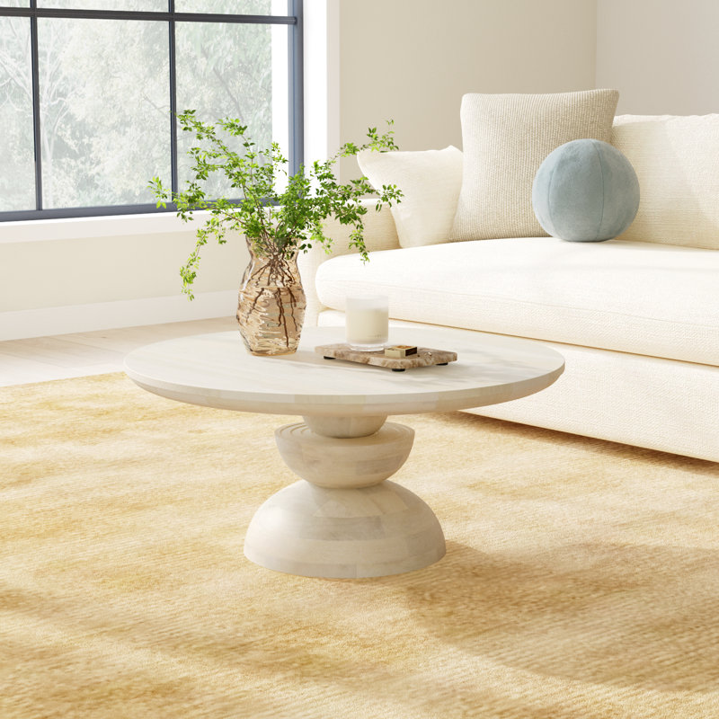 Munich Erlian Solid Wood Pedestal Coffee Table