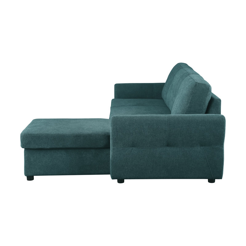 Canapé modulaire 2 pièces Alajandro, Tissu bleu sarcelle