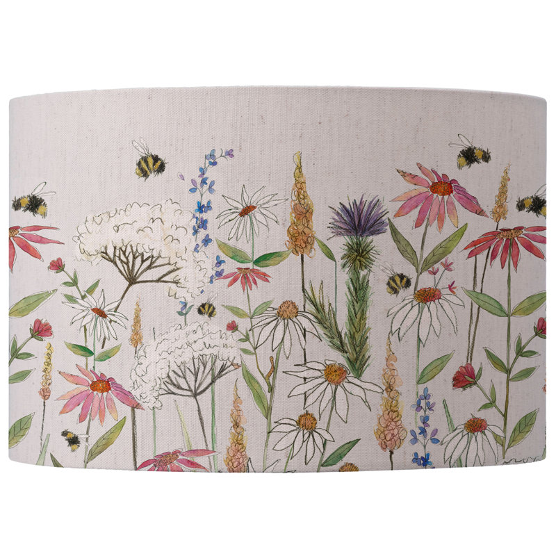 Cotton Round Lamp Shade, 25cm H x 40cm W x 40cm, Cream
