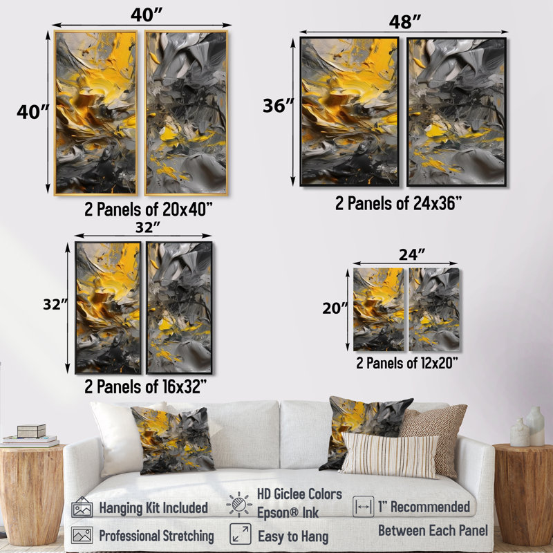Clina - Modern Wall Art, Black, 36" H x 48" W, Floater Framed Print