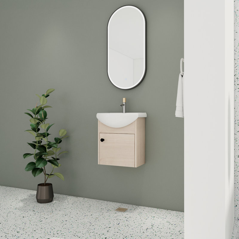 Cyndee 18.57'' Single Bathroom Vanity with Ceramic Top