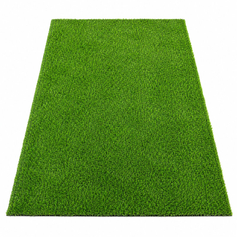 Rouleau de gazon artificiel 7 pi x 16 pi, hauteur de poils de 0,8 po pour la cour, le patio et le décor saisonnier de jardin