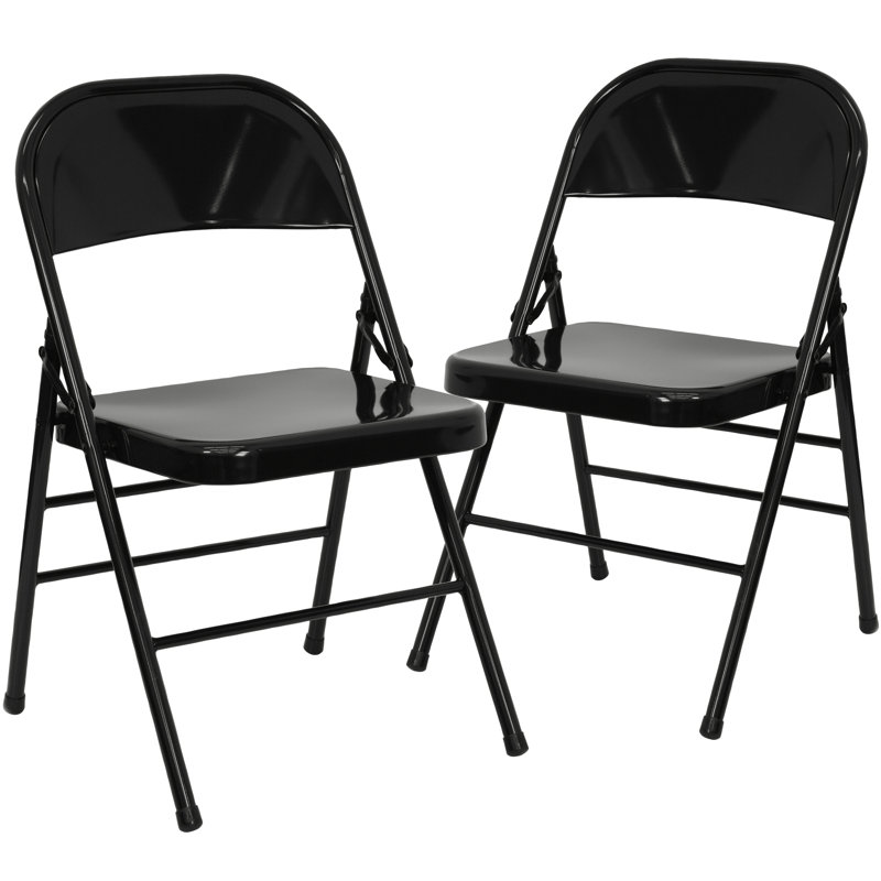 Chaise pliante Oliverson, Similicuir noir