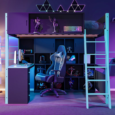 Wood Loft Bed With Desk