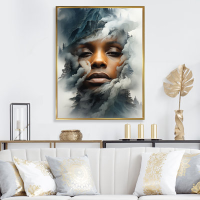 " Double Exposure Woman And Mountain Echoes IV "