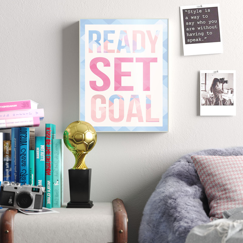« ready set goal », art mural, H 15 po x l 10 po x P 1,5 po, Plaque murale