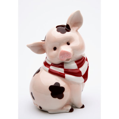 Farmhouse Cute Piggy Coin Bank- 5 1/2"H