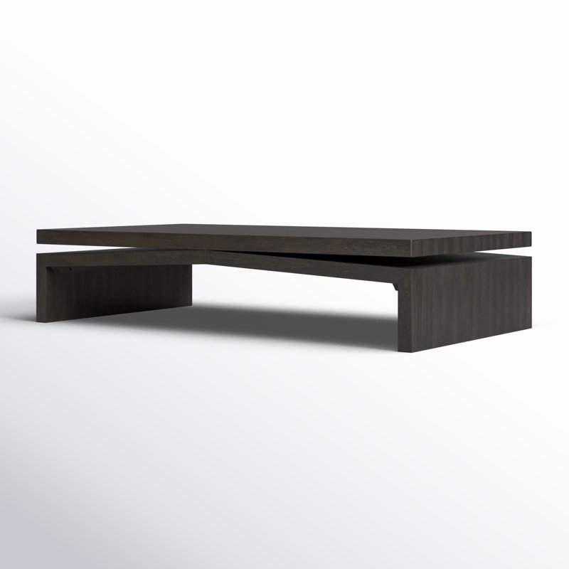 Matthes Rectangular Single Coffee Table, Smoked Black Venee