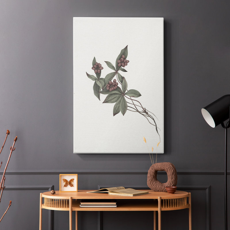 Imprimé floral rétro CLXV III - galerie Cavas enveloppé, H 12 po x l 8 po