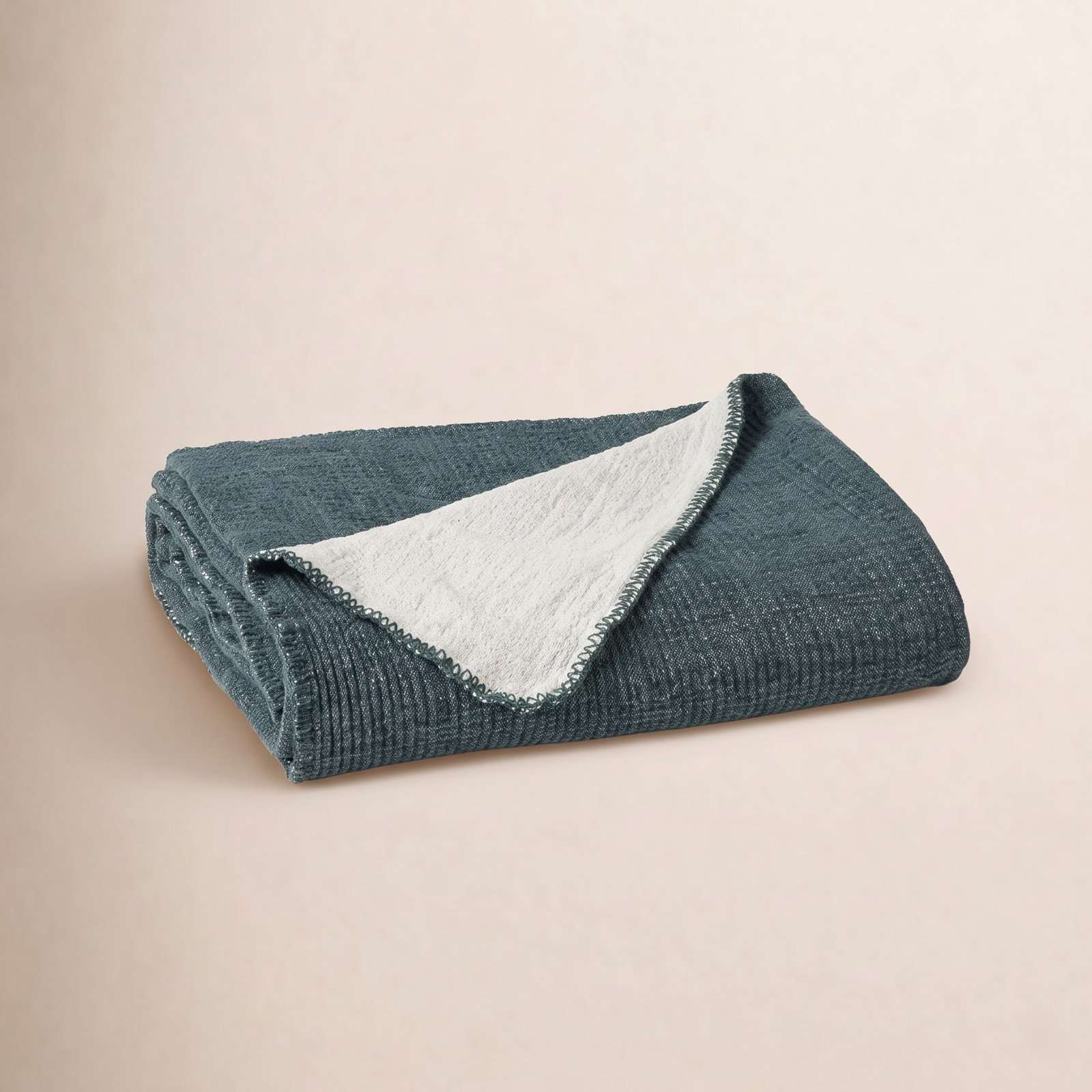 Cozy Cotton Throw Blanket, Throw, Twilight Blue