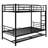 A Metal Bunk Bed With Twin Beds, Equipped With Built-In Shelves And Safety Rails-1558920218