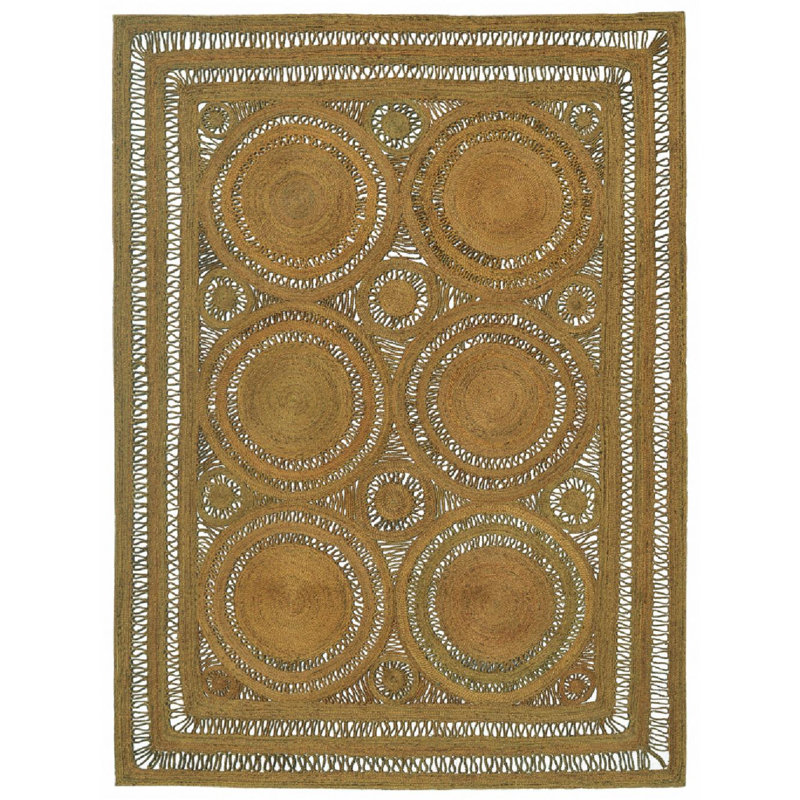 Tapis doré Mehndi, Rectangle de 10 pi x 14 pi