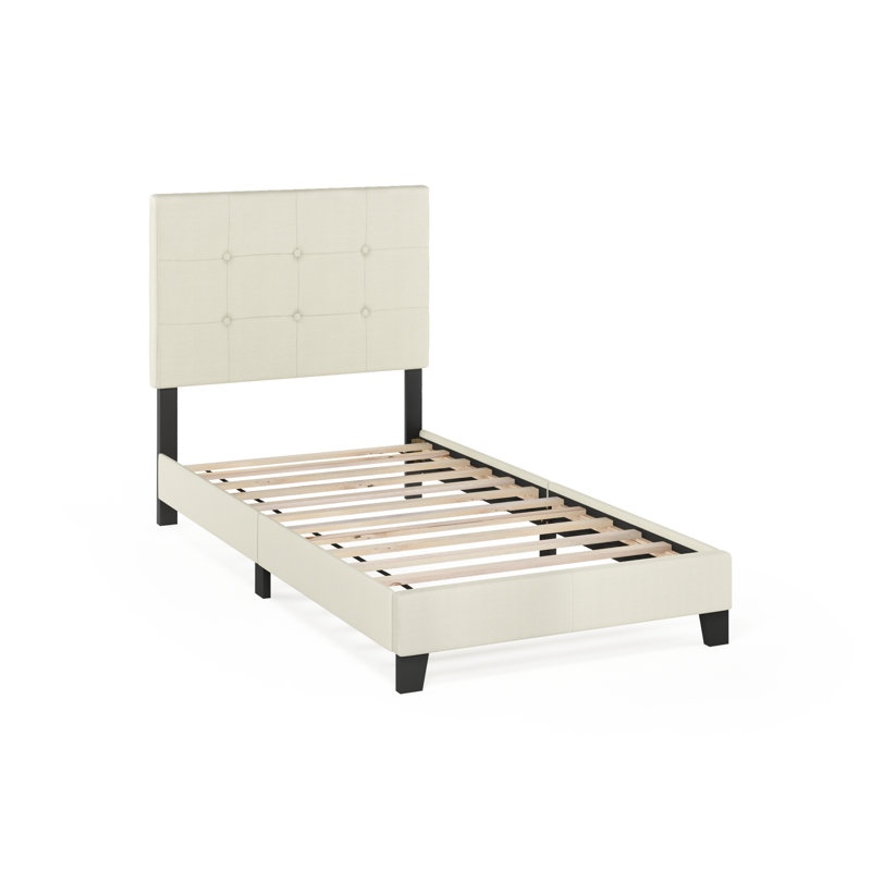 Carlester Upholstered Microfiber / Microsuede Standard Bed, Twin, Linen