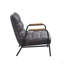 Fauteuil d'appoint en cuir fleur et cuir mat
