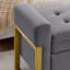 Banc de rangement en velours pour chambre à coucher, pieds dorés-1707893855