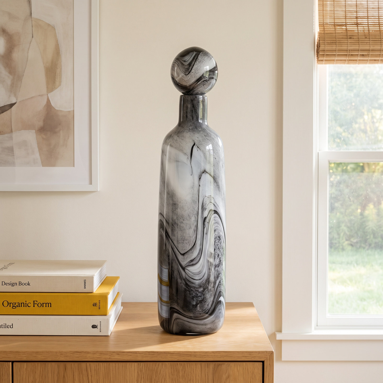 Handmade Glass Table Vase, 22" H x 5" W x 5" D