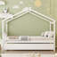 Lit simple en bois avec lit gigogne simple, blanc