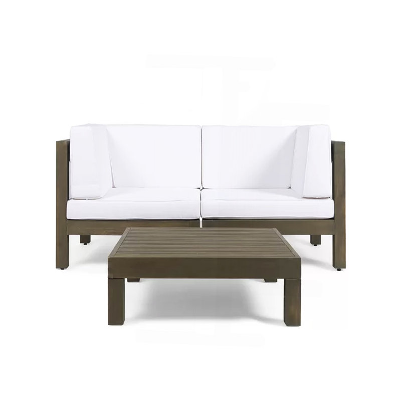 X-Back - Causeuse modulaire 2 places avec table basse, blanc