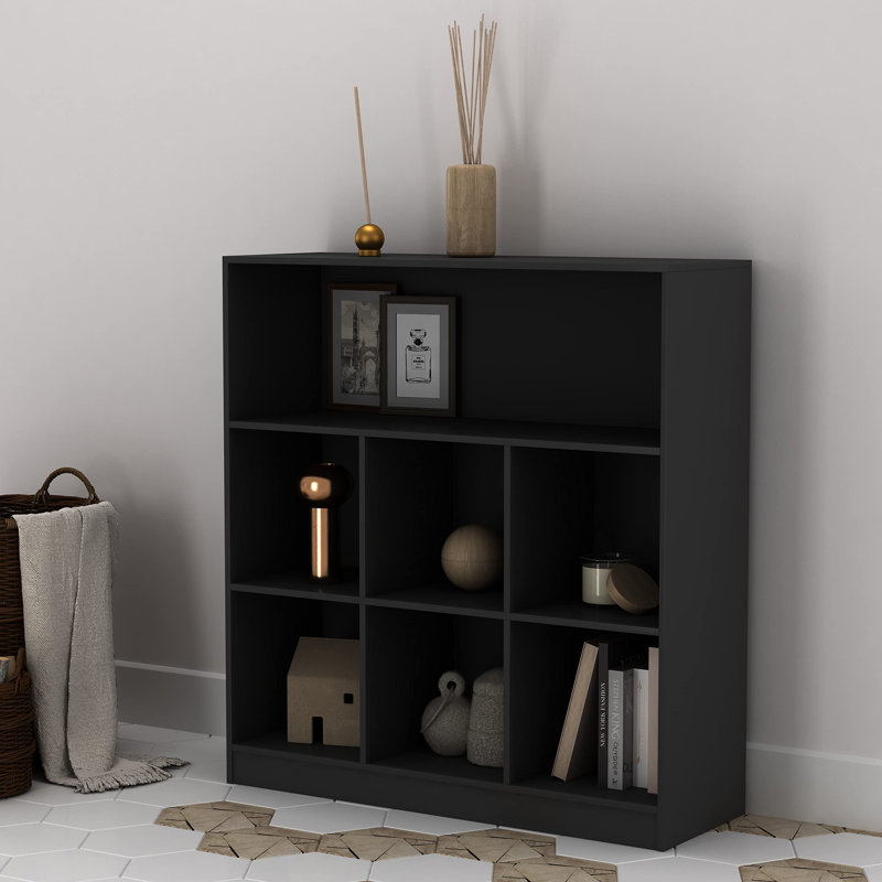 Thorntown 94cm H x 88cm W Cube Bookcase, Black