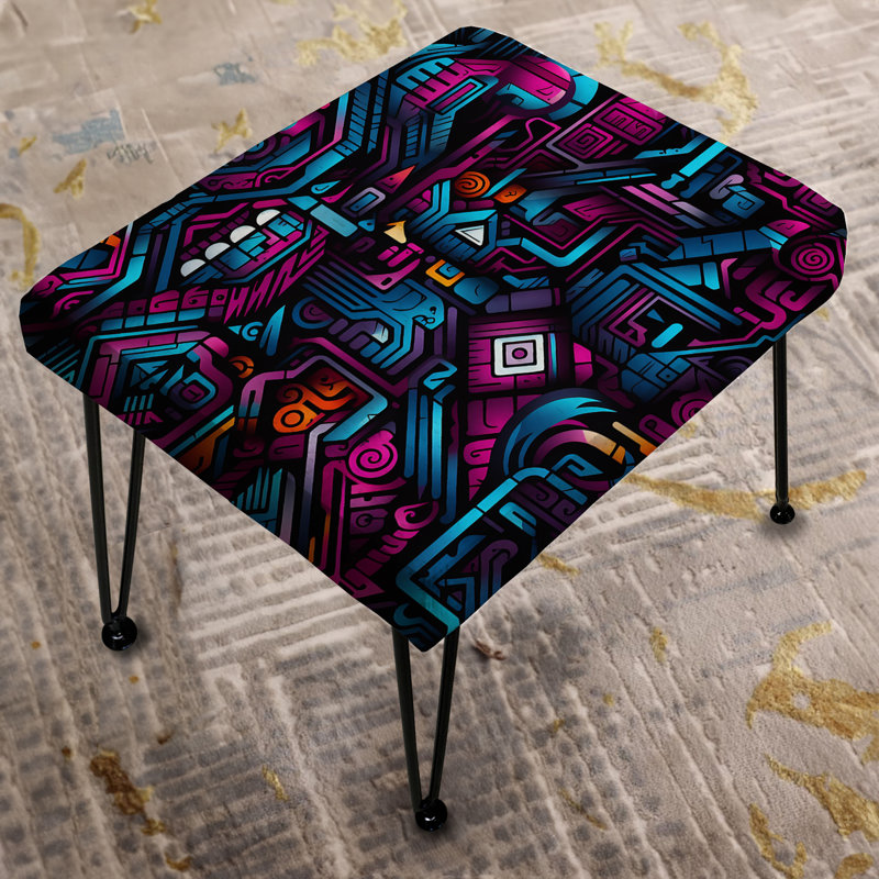 Poupart Techno Tribal Fusion - Repose-pieds rectangulaire géométrique