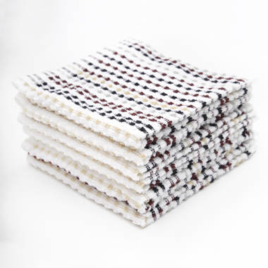 100% Cotton 6 Piece Dish Cloth Set Aspire Linens Color: Red