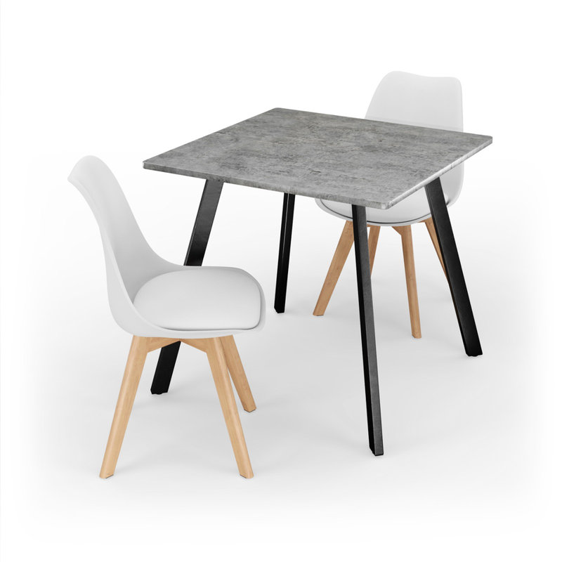 2 - Person Dining Set, Concrete / Yellow