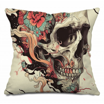 Coussin Skull, coussins illustrés en sergé de coton