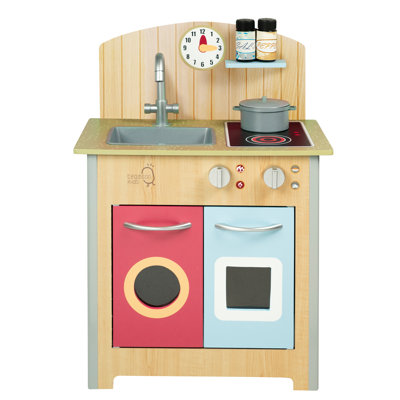 Teamson Kids Little Chef Porto Classic Interactive Wooden Play Kitchen, Wood