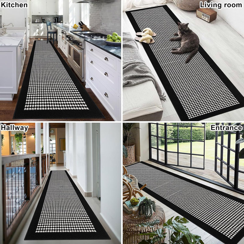 Area Rug, Runner 2' x 8', Black