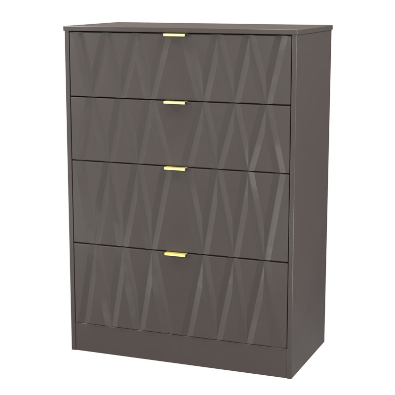 77 cm W Chest of 4 Drawers, Grey