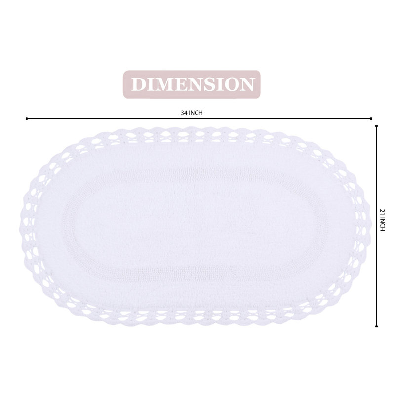 Tapis de bain doux, l 21 po x L 34 po, Blanc