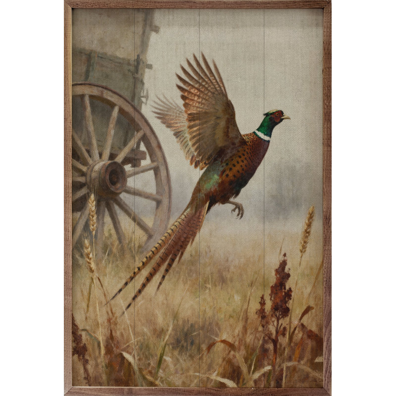 Pheasant By The Wagon, H 8 po x l 5 po