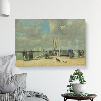 On The Jetty by Eugene Boudin - Wrapped Canvas
