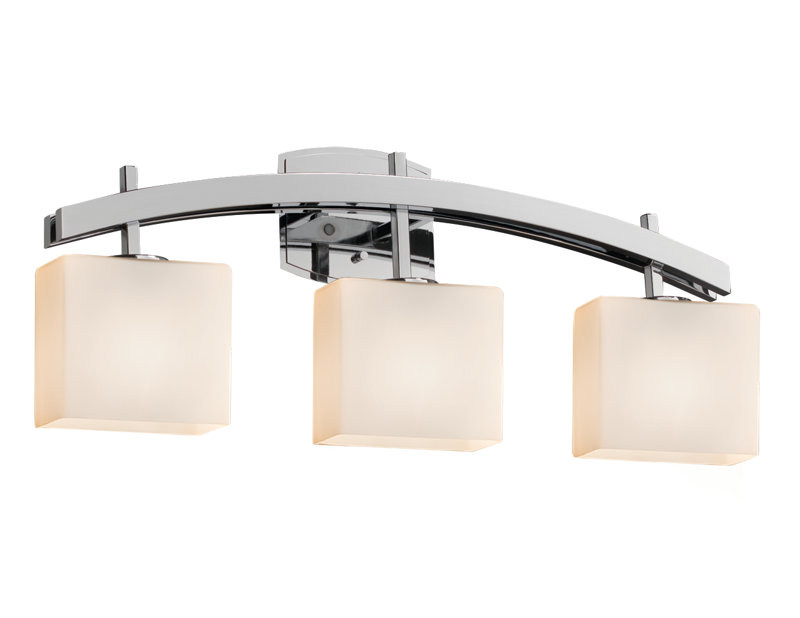 Casson 3 - Light Dimmable Vanity Light, Brushed Nickel, Weave