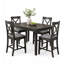 Ensemble de 2 chaises de comptoir en bois noir antique avec coussin de siège rembourré