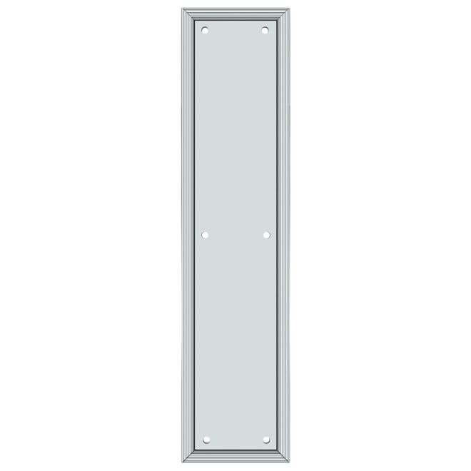 Plaque de poussée Deltana PP2280U26, HD, 3 1/2 po x 15 po en chrome poli, Chrome poli