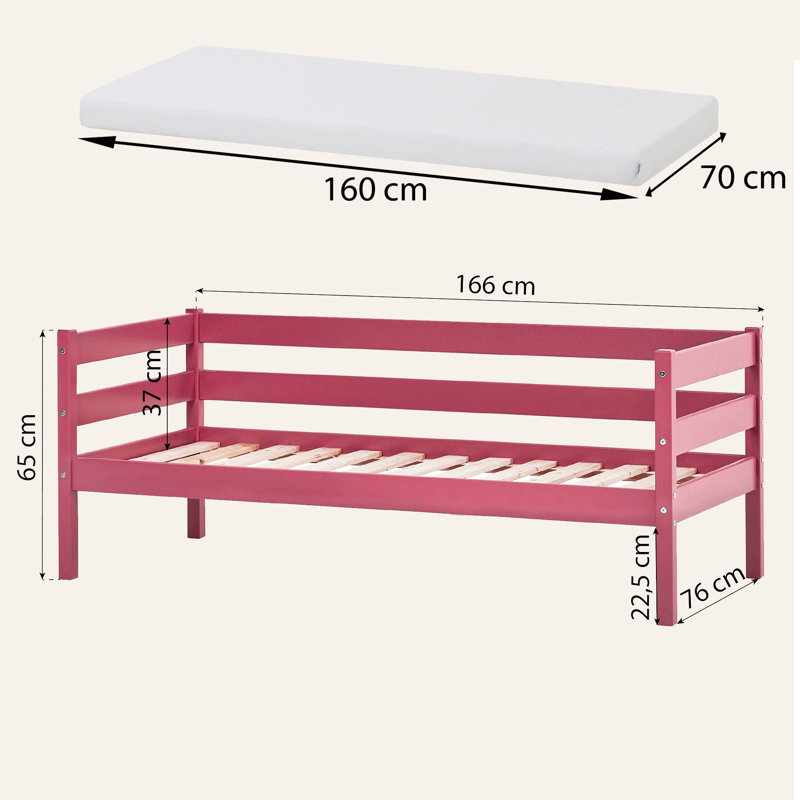 Hoppekids ECO Comfort junior bed 70x160 cm, Red
