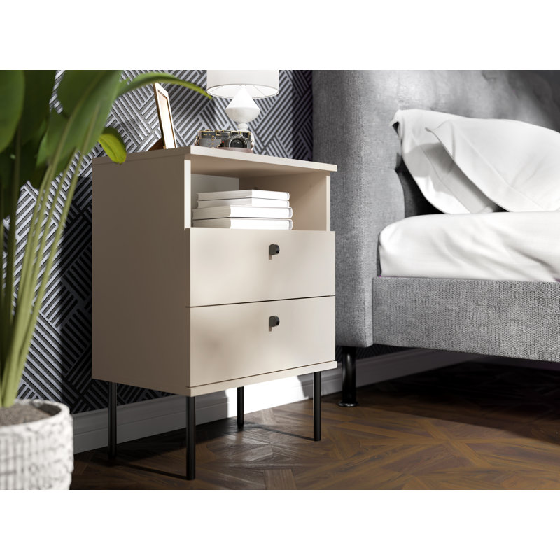 50cm W Laminate Bedside Table, Warm Beige