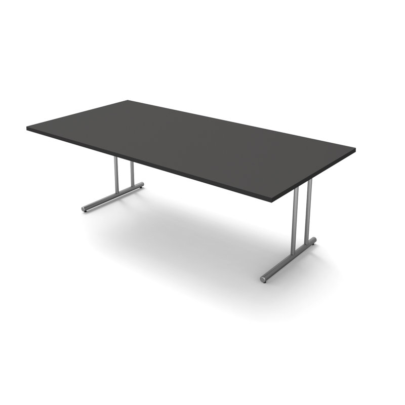 Folkestone Steel Writing Desk, 75cm H x 195cm W x 100cm D, Anthracite