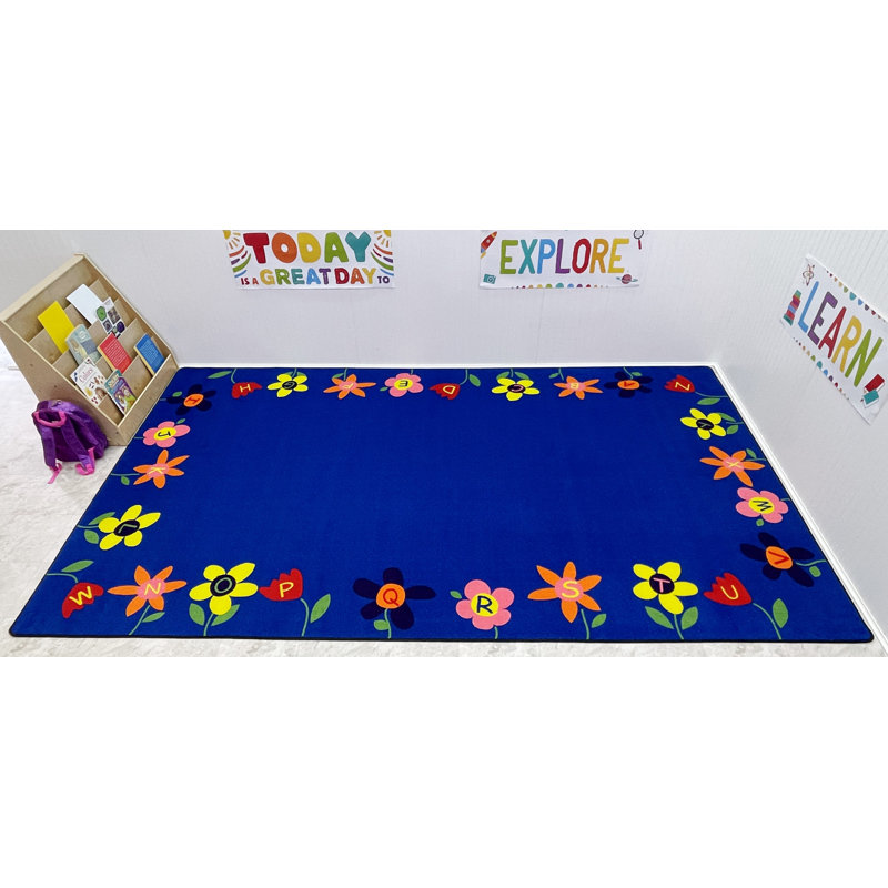 Tapis de classe rectangulaire « Jardin de l'alphabet » de KidCarpet.com, 2,30 m x 3,65 m, Rectangle 7 pi 6 po x 12 pi