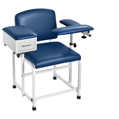 Fauteuil médical à tirage sanguin avec tiroir Phlébotomie 500LBS, fauteuils de prélusion sanguine confortables avec accoudoirs réglables, siège rembourré doux, cuir PVC facile à nettoyer pour les centres hospitaliers