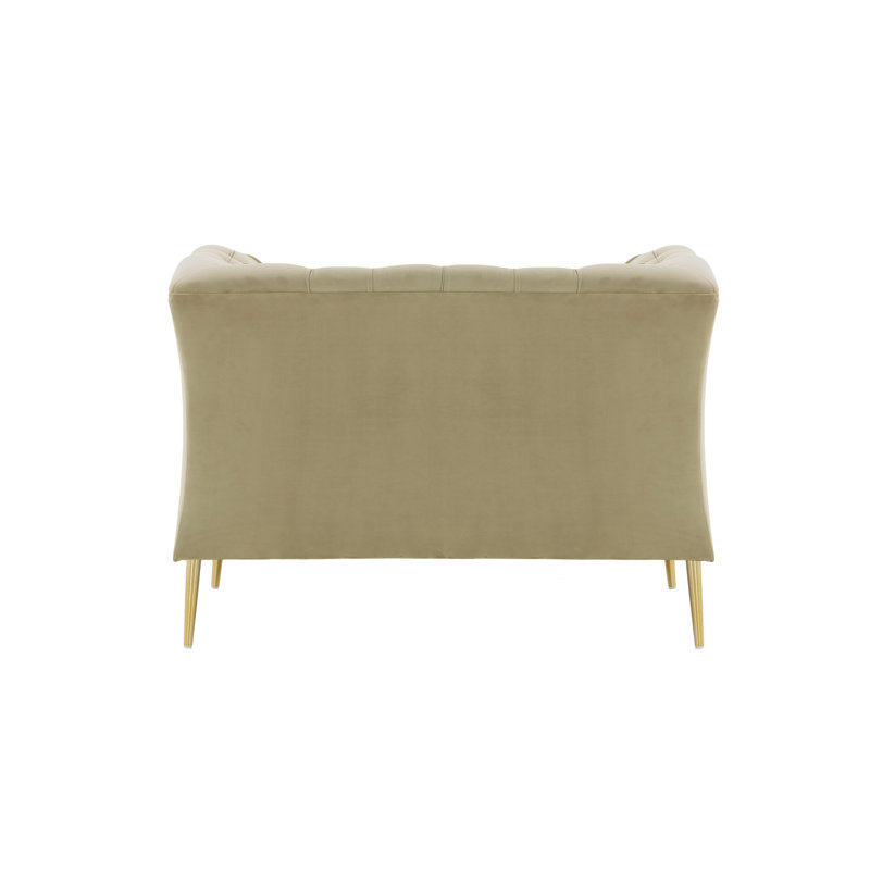 Septimus Upholstered Chesterfield Chair, Cream