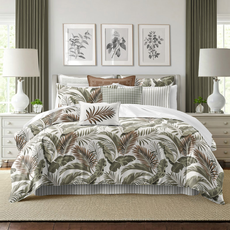 Frondosa  Copper Cotton Duvet Cover Set  8 Piece, California King Duvet Cover + 7 Additional Pieces