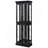 Elegant Lighted Glass Curio Display Cabinet - Wooden Frame Storage for Living Room, Kitchen & Pantry - Includes Light Bulb - Ideal for Wine, Toys & Collectibles - Black