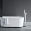 Robinets de mélangeur de douche Robinet de baignoire autoportant Aspect brossé lisse Débit élevé à deux poignées Fixation au sol 360 ° Bec pivotant Deux modes d'eau pour le bain et la douche Composants en laiton fin